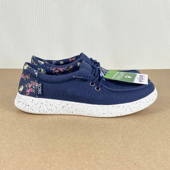 Skechers Bobs Skipper Laurel Oak Slip On Memory Foam Womens Size 6 Navy Blue - Picture 3 of 14
